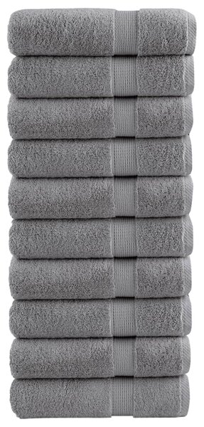 Prémiové ručníky SOLUND 10 ks šedé 50x100 cm 600 g/m² 137307