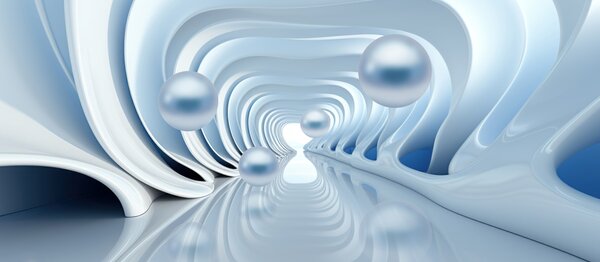 Fototapeta Množství tekutých tvarů a vznášejících se koulí, Geometrické 3D fototapety, Populární fototapety, w02134 - Tapeko.co.cz