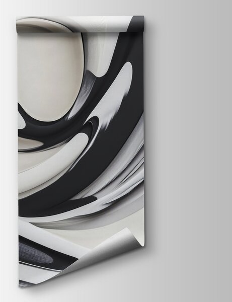 Fototapeta Černobílý vířivý design, Fototapety s expandujícím prostorem, Populární fototapety, w02236 - Tapeko.co.cz