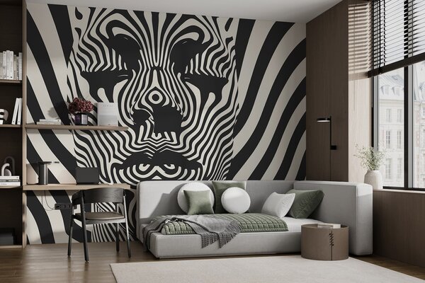 Fototapeta Černobílý obrázek obličeje osoby’, Designové fototapety na zeď, Populární fototapety, w02285 - Tapeko.co.cz