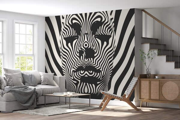 Fototapeta Černobílý obrázek obličeje osoby’, Designové fototapety na zeď, Populární fototapety, w02285 - Tapeko.co.cz