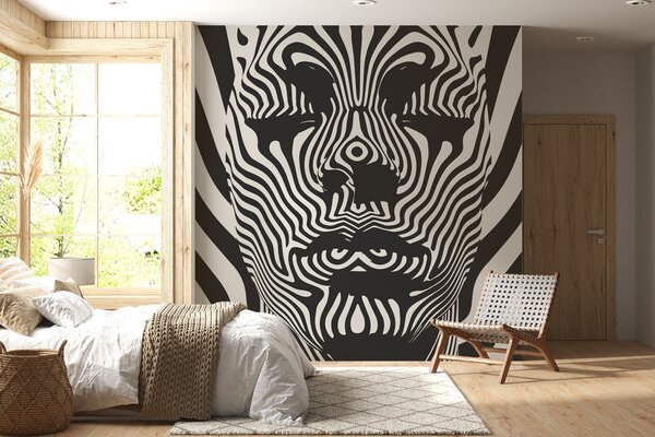 Fototapeta Černobílý obrázek obličeje osoby’, Designové fototapety na zeď, Populární fototapety, w02285 - Tapeko.co.cz