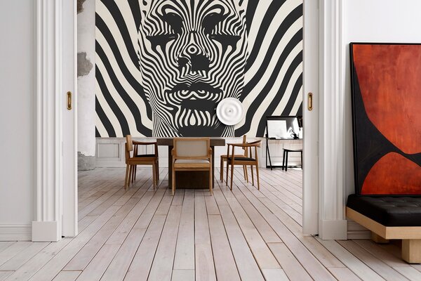 Fototapeta Černobílý obrázek obličeje osoby’, Designové fototapety na zeď, Populární fototapety, w02285 - Tapeko.co.cz