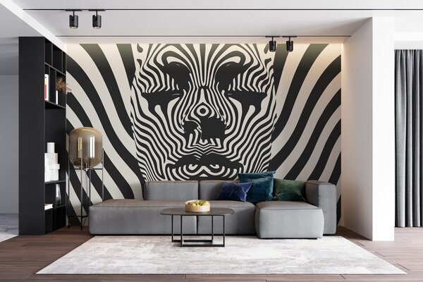 Fototapeta Černobílý obrázek obličeje osoby’, Designové fototapety na zeď, Populární fototapety, w02285 - Tapeko.co.cz