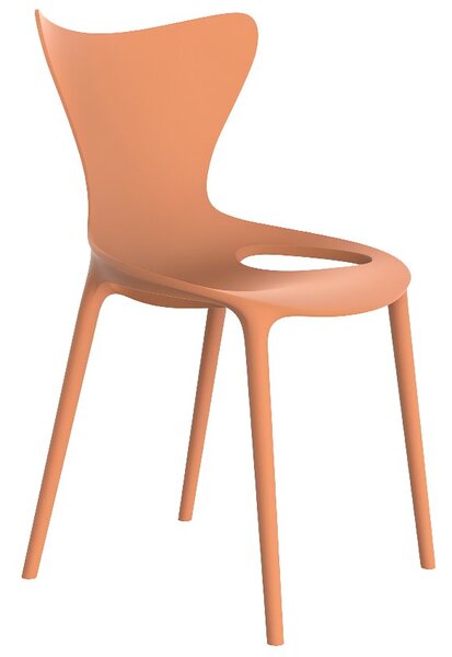VONDOM Oranžová plastová jídelní židle LOVE