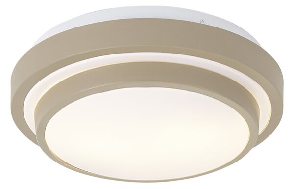 Moderní stropní svítidlo taupe s bílou 34 cm 2-světelné IP44 - Walden
