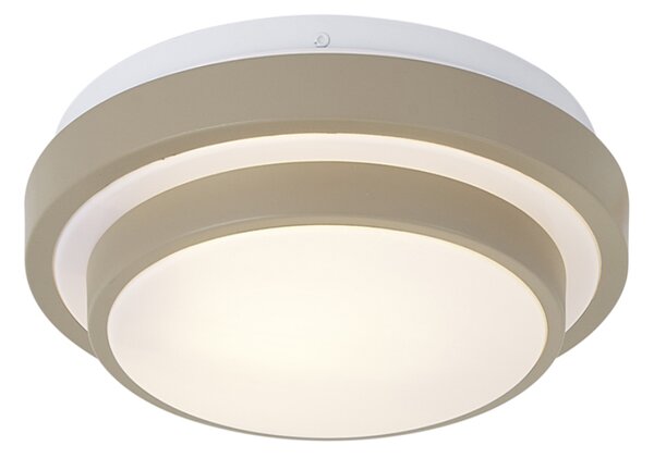 Moderní stropní svítidlo taupe s bílou barvou 25 cm IP44 - Walden