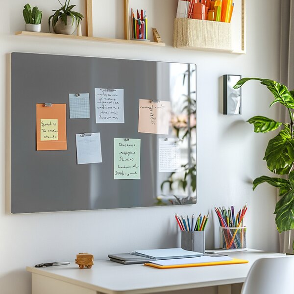 Šedá paynova skleněná magnetická tabule Smatab® - 60 × 90 cm