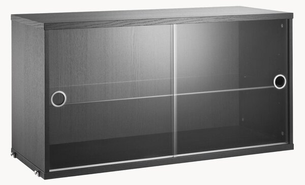 Vitrína pro modulární regálový systém's otočnými skleněnými dveřmi String System