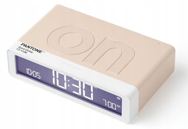 Oboustranný budík Lexon Flip Classic X Pantone pískový