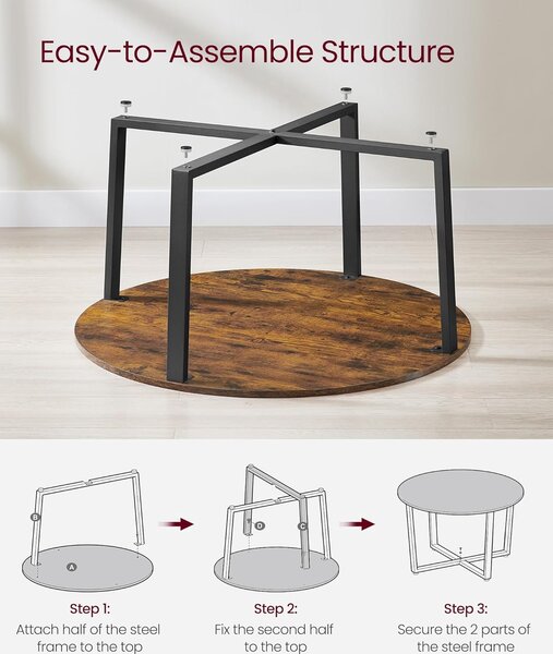 Konferenční stolek Vasagle Flateby - LCT88X | Ø89x47 cm