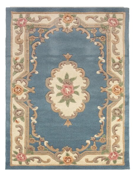 Modrý vlněný koberec Flair Rugs Aubusson, 75 x 150 cm