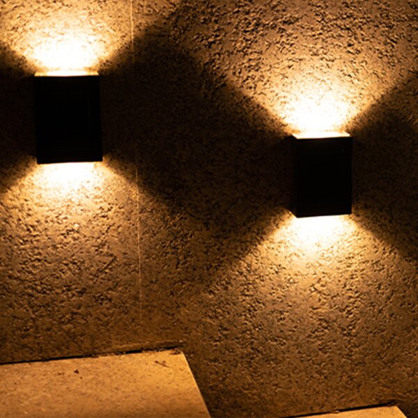 LED solarní nástěnné světlo na garáže a zídky 4 ks, iPRO, 3 W, teplá barva