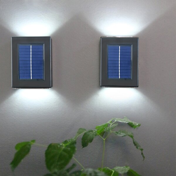 LED solarní nástěnné světlo na garáže a zídky 4 ks, iPRO, 3 W, teplá barva