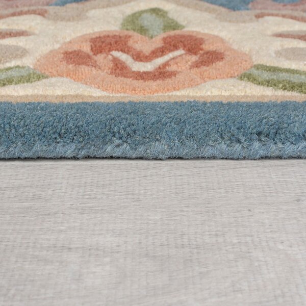 Modrý vlněný koberec Flair Rugs Aubusson, 75 x 150 cm