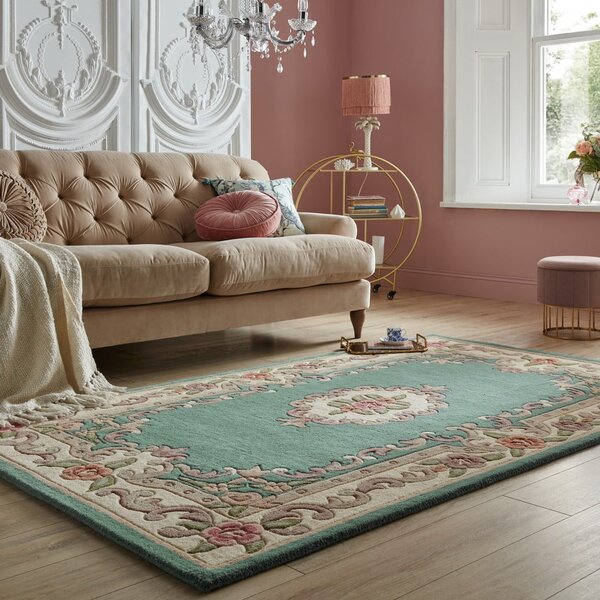 Zelený vlněný koberec Flair Rugs Aubusson, 150 x 240 cm