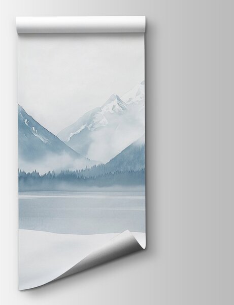 Fototapeta Jezero obklopené sněhem a horami, Horské fototapety, Populární fototapety, w02354 - Tapeko.co.cz