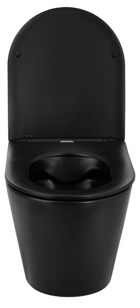 Gamma MUT-201, závěsná WC mísa 490x360x370 mm, Rimless + WC sedátko z duroplastu, černá matná, GMA-MUT201BK