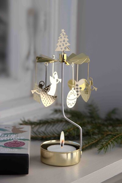 Pluto Rotující svícen Andělské zvonění X-MAS - Gold PL128