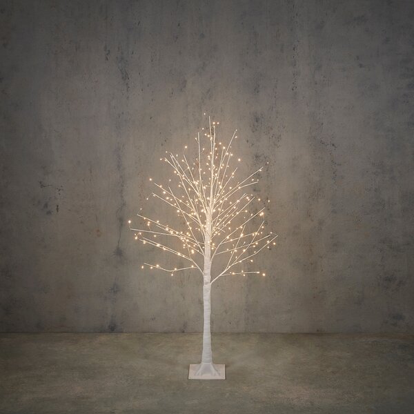 Vánoční stojací lampa bílý strom 120 cm vč. LED s časovačem IP44 - Ki