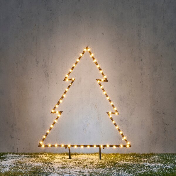 Vánoční stromek reflektor černý 71 cm vč. LED IP44 - Kas