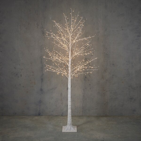 Vánoční stojací lampa bílý strom 180 cm vč. LED s časovačem IP44 - Ki