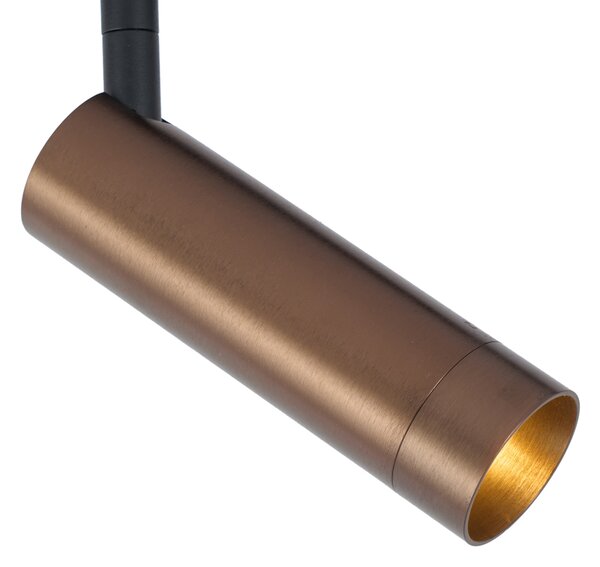 Moderní tmavě bronzový reflektor pro 1fázový kolejnicový systém GU10 35mm - Slimline Uzzy