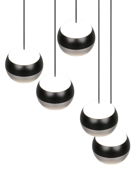 TRIO SELECT 344430507 ORBIT závěsné svítidlo D300mm SMD LED 5x8W/5x960lm 2300+3000+4000K černá, nikl matný, schwitchdimmer