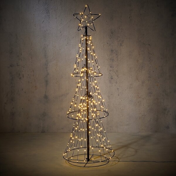 Vánoční stojací lampa černá strom 150 cm vč. LED s časovačem IP44 - Ugoku