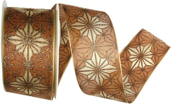 Vánoční stuha organzová Organdy Gala Premium – Bronze Shine 40mm x 2m (16,- Kč/m)