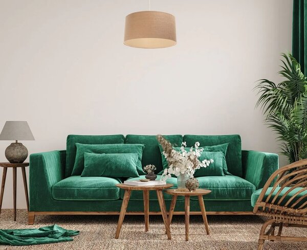 BPS koncept Závěsné svítidlo BOHO, 1xE27, ø 30 cm Barva: Konopná béžová
