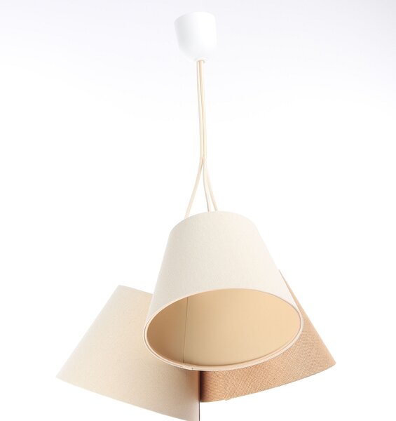 BPS koncept Závěsné svítidlo BOHO, 3xE27, 3x ø 15 cm Barva: Hnědá-bílá