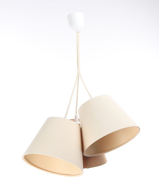 BPS koncept Závěsné svítidlo BOHO, 3xE27, 3x ø 15 cm Barva: Hnědá-bílá