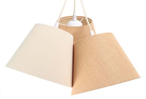 BPS koncept Závěsné svítidlo BOHO, 3xE27, 3x ø 15 cm Barva: Hnědá-bílá