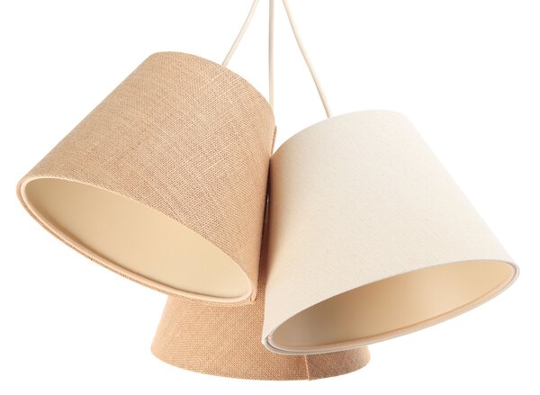 BPS koncept Závěsné svítidlo BOHO, 3xE27, 3x ø 15 cm Barva: Hnědá-bílá