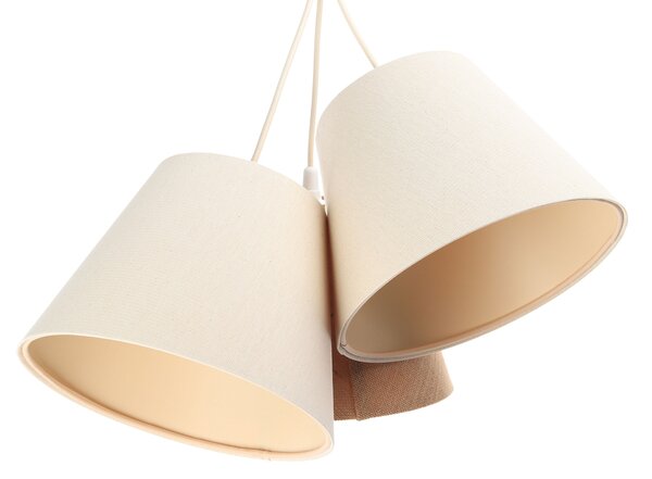 BPS koncept Závěsné svítidlo BOHO, 3xE27, 3x ø 15 cm Barva: Hnědá-bílá