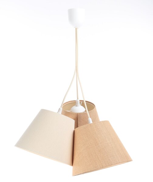 BPS koncept Závěsné svítidlo BOHO, 3xE27, 3x ø 15 cm Barva: Hnědá-bílá
