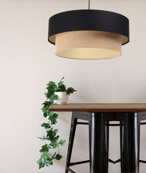 BPS koncept Závěsné svítidlo BOHO 2 kruhy, 1xE27, ø 40 cm, v. 20 cm Barva: Černá