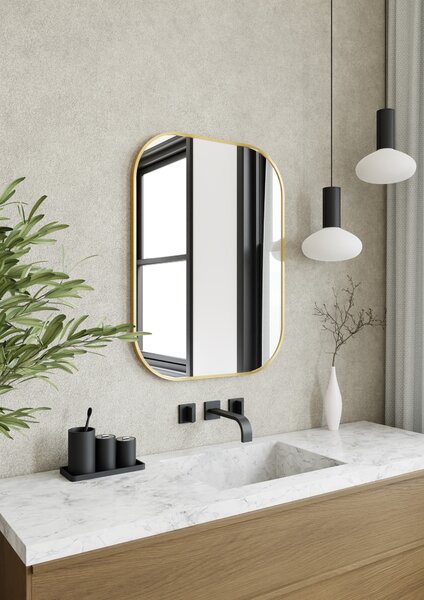 Dubiel Vitrum Luis Gold zrcadlo 40x60 cm oválný zlatá 5905241013152