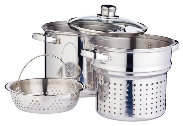 Hrnec na těstoviny s vložkou a napařovákem KitchenCraft World of Flavours KCPASTAPOT