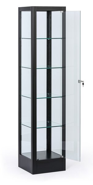 Prosklená vitrína, 1800 x 400 x 400 mm, černá