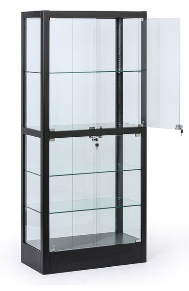 Prosklená vitrína, 1800 x 800 x 400 mm, černá