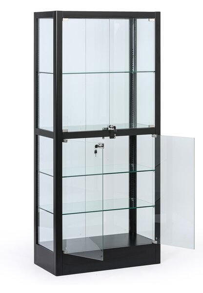 Prosklená vitrína, 1800 x 800 x 400 mm, černá