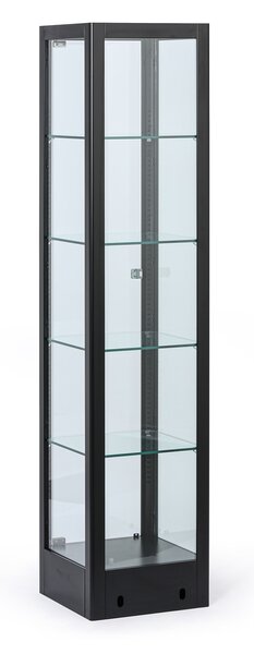 Prosklená vitrína, 1800 x 400 x 400 mm, černá