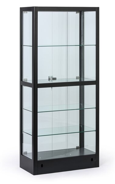 Prosklená vitrína, 1800 x 800 x 400 mm, černá