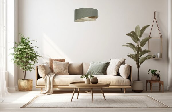 BPS koncept Závěsné svítidlo BOHO zelené, 1xE27, ø 40 cm Barva: Šedá