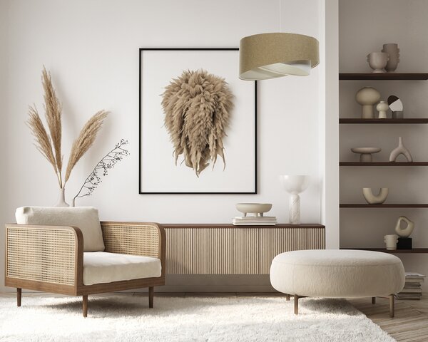 BPS koncept Závěsné svítidlo BOHO hnědé, 1xE27, ø 40 cm Barva: Hnědá