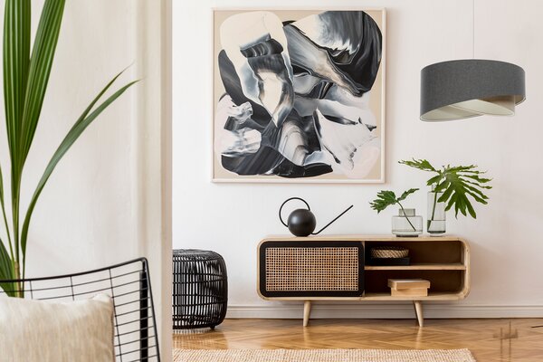 BPS koncept Závěsné svítidlo BOHO černé, 1xE27, ø 40 cm Barva: Černá