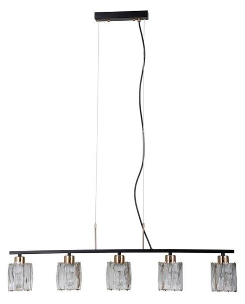 ITALUX PND-40814-5-BK-HBR - Lustr na lanku SIMONA 5xE14/40W/230V černá/zlatá