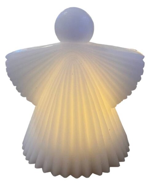 SIRIUS LED svíčka Anděl z pravého vosku na baterie, 11,2 × 12,5 cm, bílý, 2× AA
